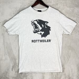 Rottweiler Kolor House Dog Men's Medium Gray Animal 90s Y2K Graphic T Shirt